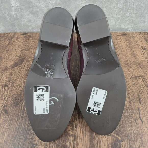 Coach Carmen Booties 6 Wine Red Suede Leather 2 Tone Designer Ankle Zip Classic - Picture 12 of 14